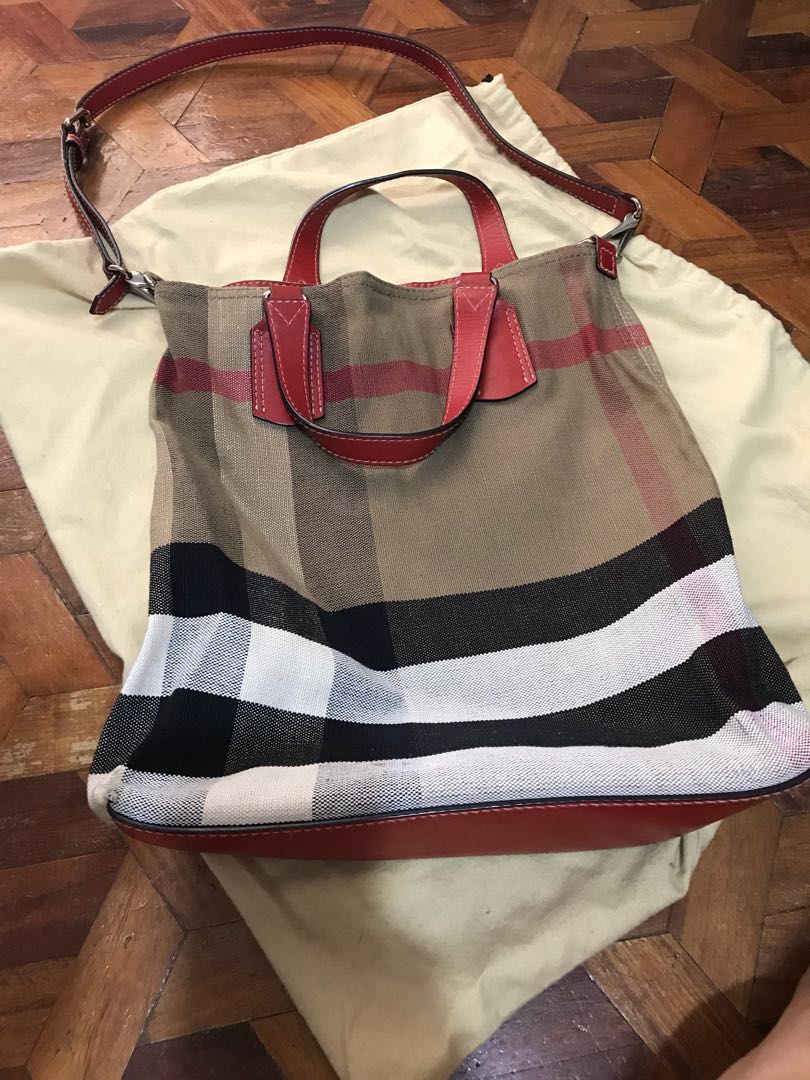 Authentic Burberry Canvas 2 Way Bag 