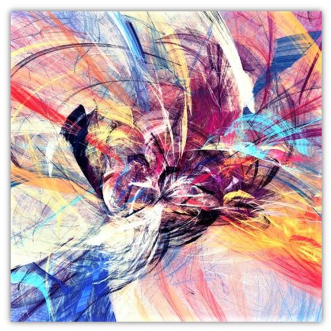 Beautiful Purple Pink Hued Abstract Motion Swashes Canvas Art