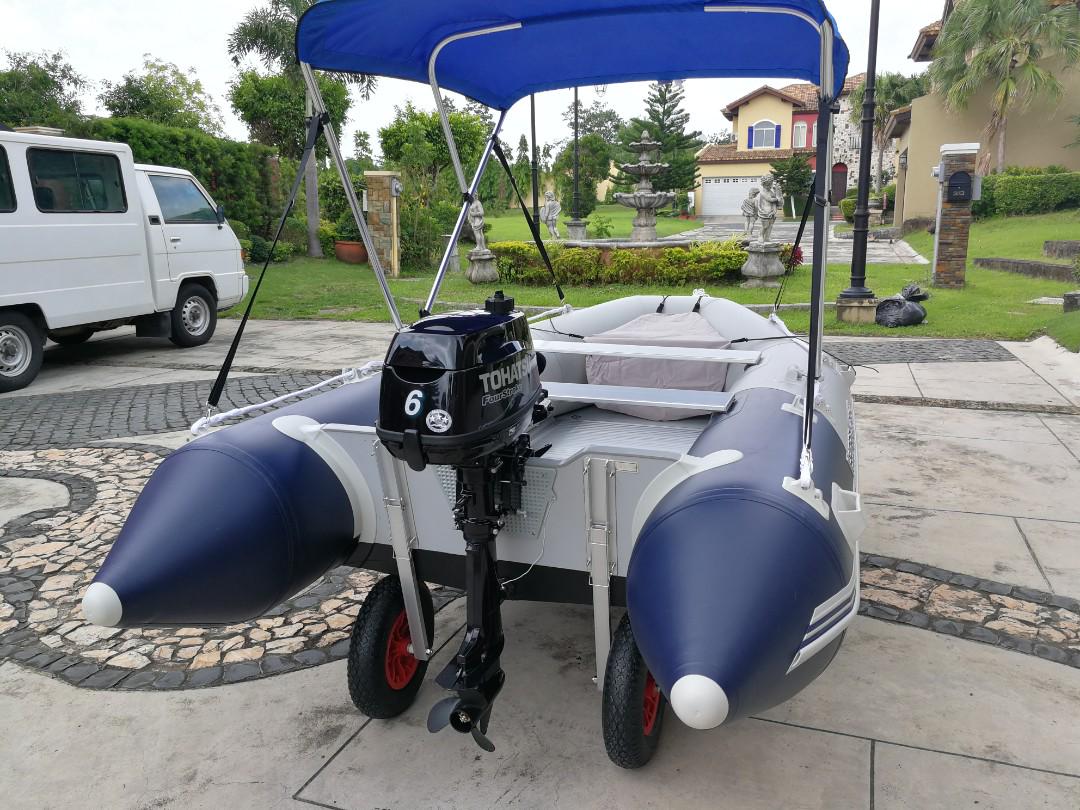 outboard tohatsu inflatable motor 6hp force boat pro bestway hydro stroke tiller shaft inch engine sports