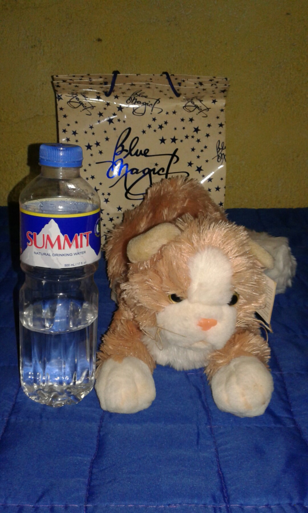 cat stuffed toy blue magic
