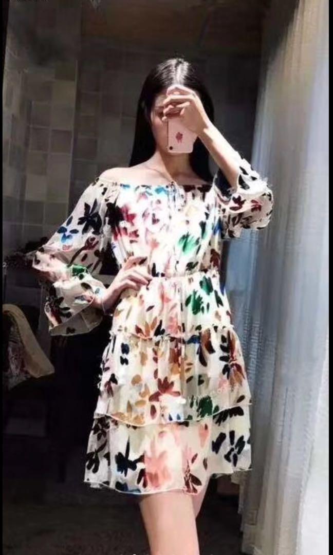 BNWT Authentic Alice and Olivia Burnout Dress, Women's Fashion