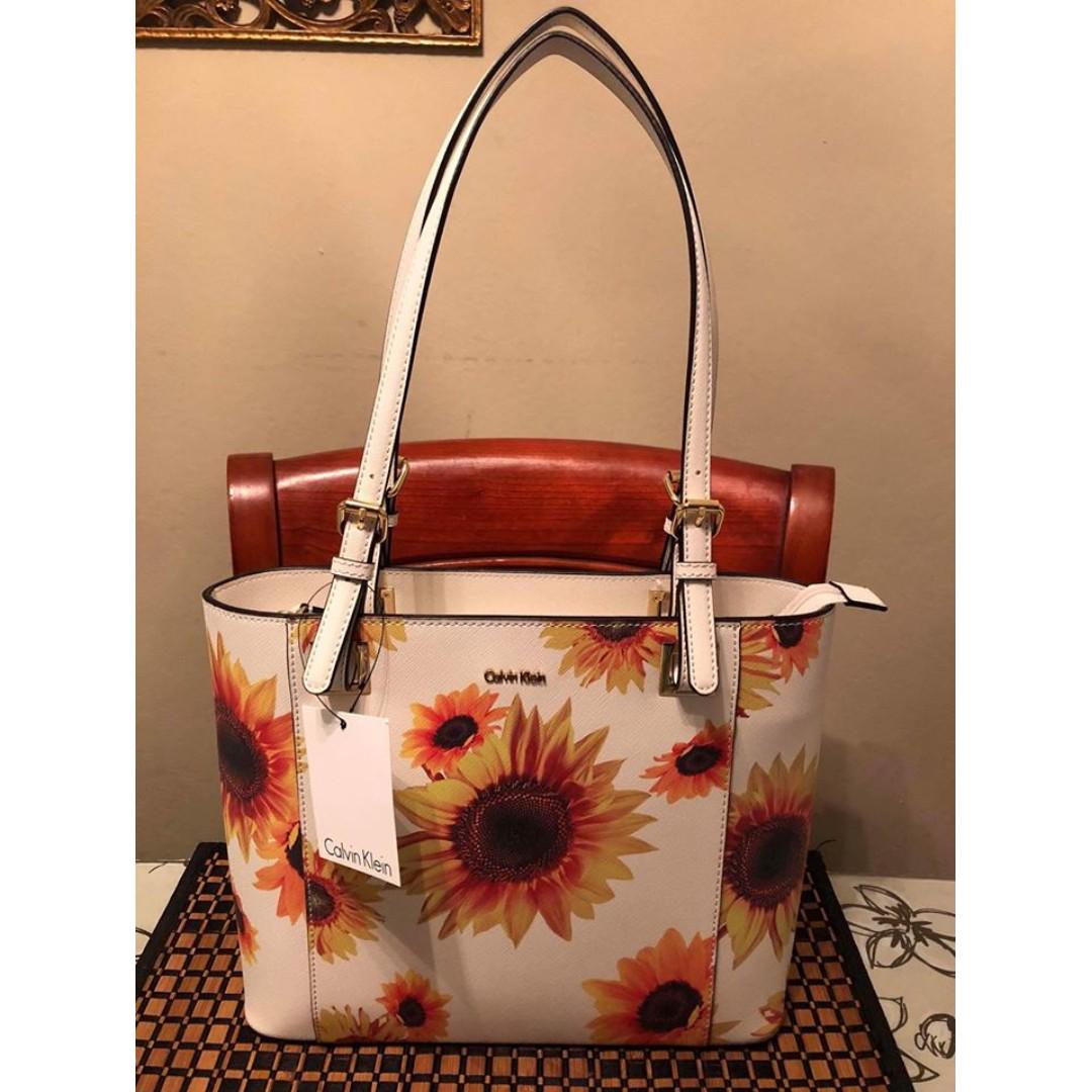 calvin klein purse with sunflowers