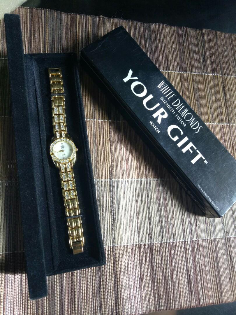 White diamonds elizabeth on sale taylor watch price