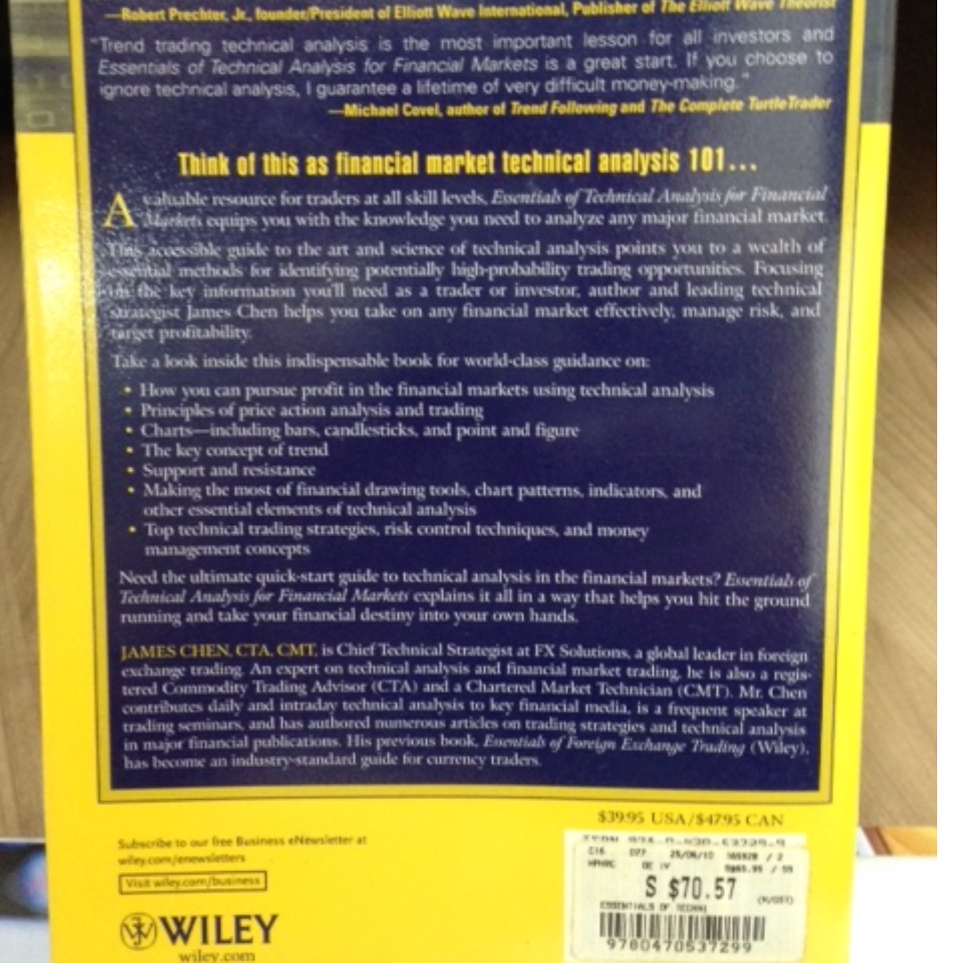 Essentials Of Technical Analysis For Financial Markets By James Chen - 