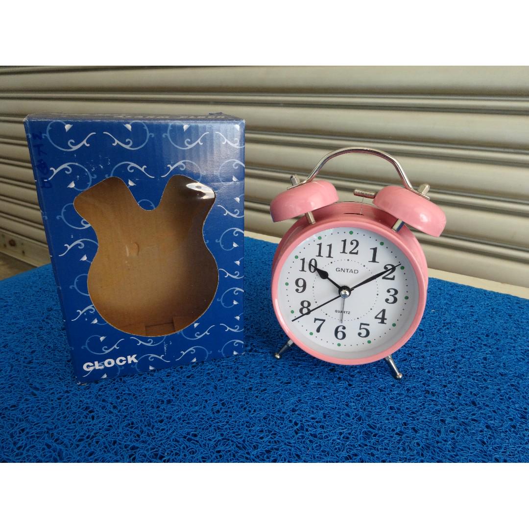 GNTAD Brand Twin Bell Alarm Clock (Pink), Everything Else on Carousell