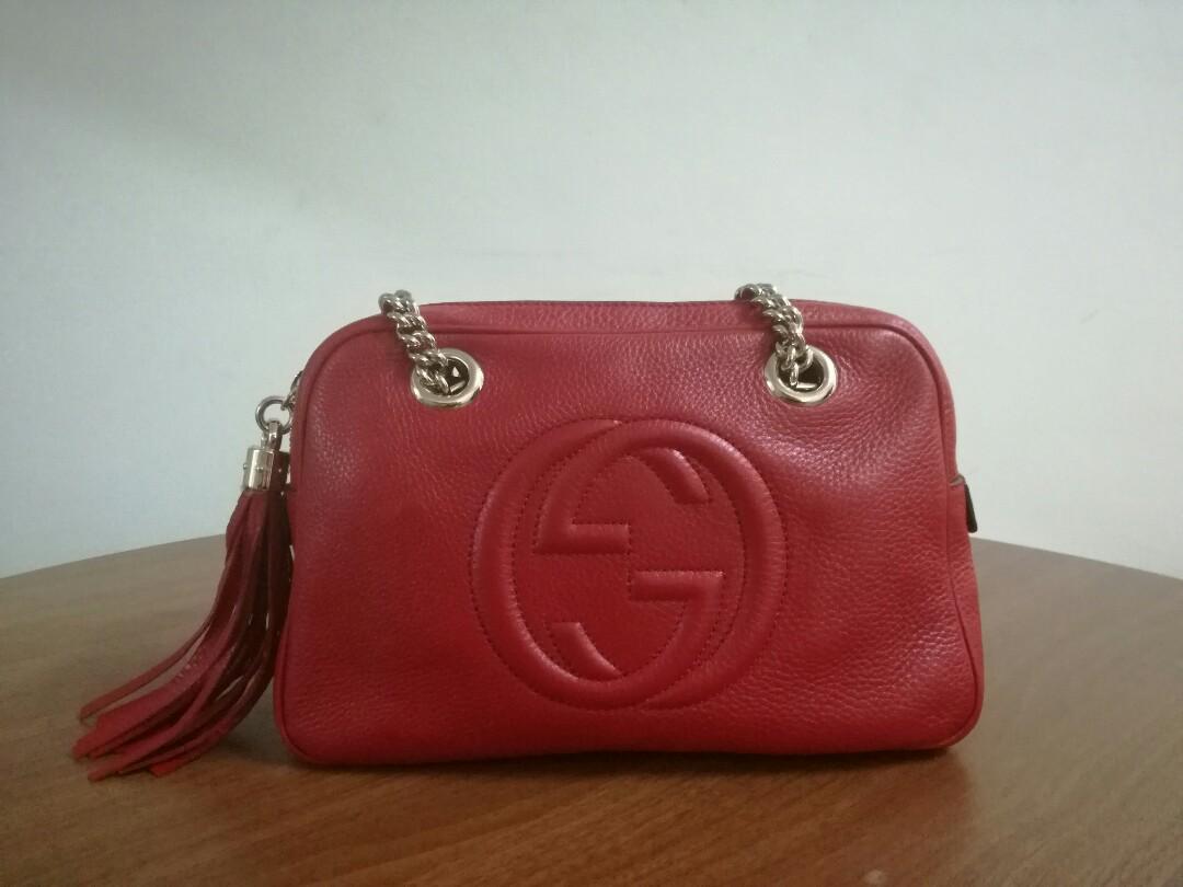 gucci red chain bag