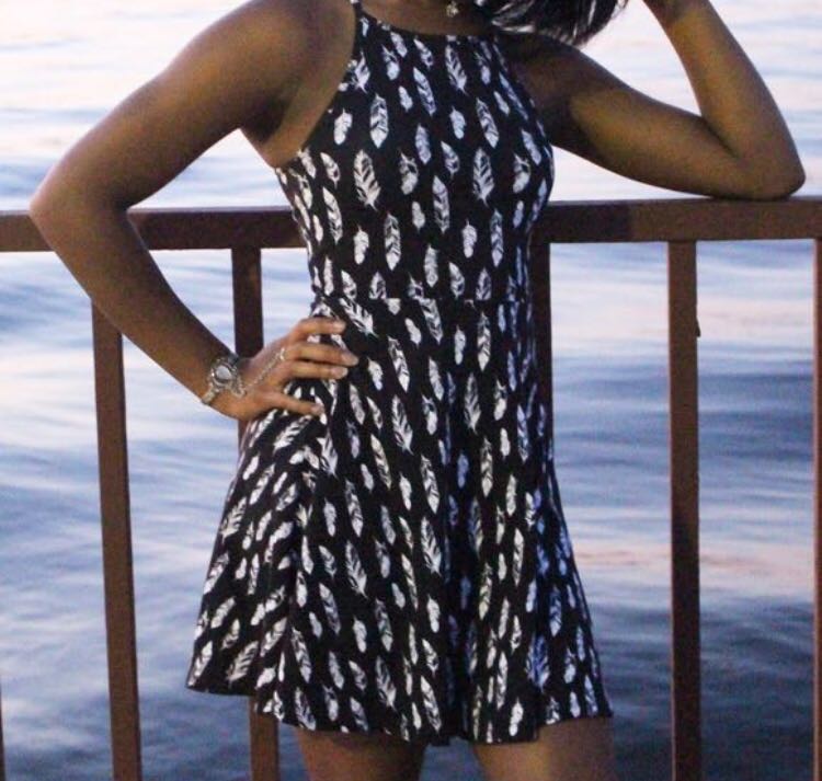H&m feather dress online