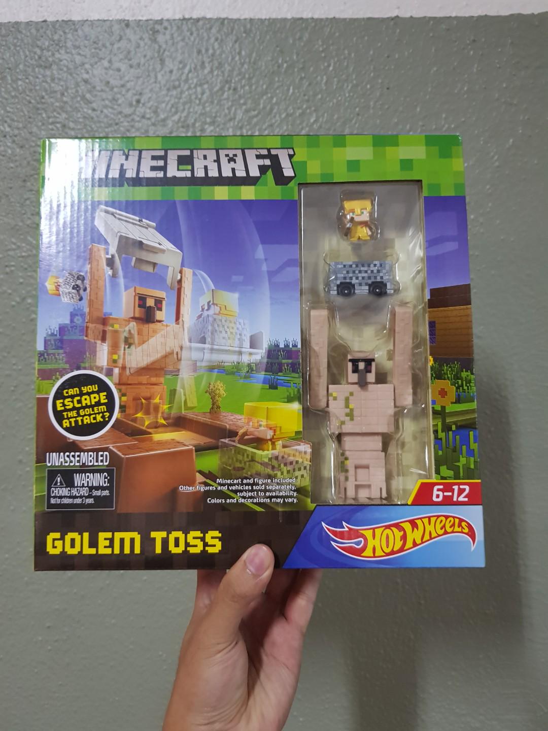 hot wheels minecraft golem toss