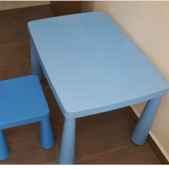 Ikea Mammut Table blue Babies Kids Baby Nursery Kids