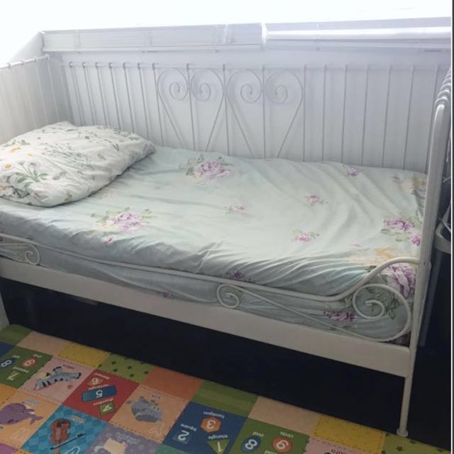 Ikea White Powder Coated Steel Bed Frame Furniture Beds Ikea White Powder Coated Steel Bed Frame Furniture Beds Mattresses On Carou