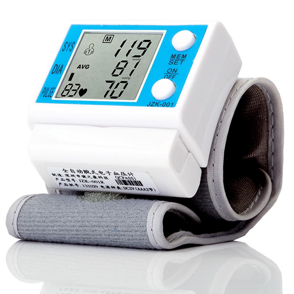 LCD Digital Automatic Wrist Blood Pressure Monitor Heart Beat Pulse ...
