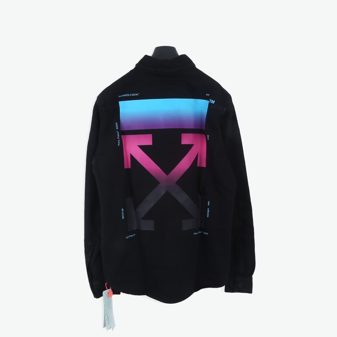 off white gradient denim jacket