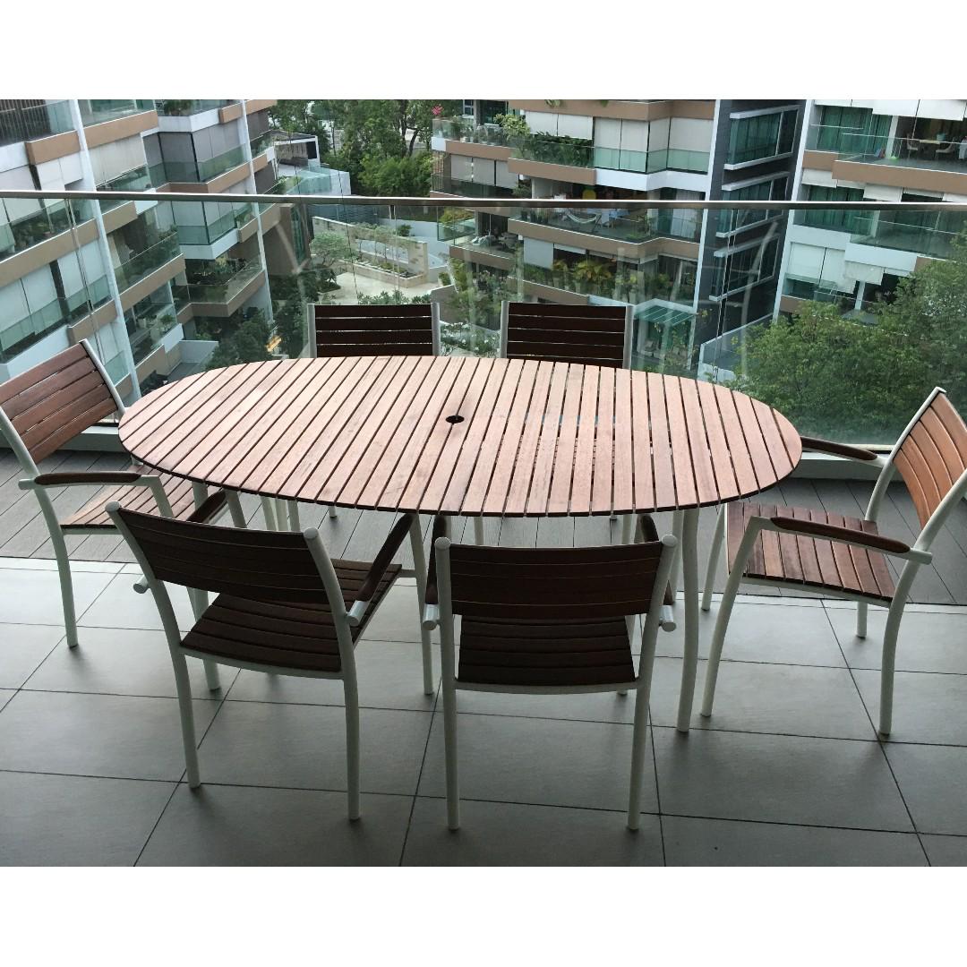 Outdoor Dining Set Table And 6 Chairs Ikea Vindalso Furniture