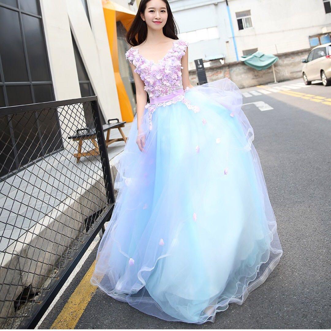 Pink Blue Dreamy Pastel Ethereal Wedding Gown Dresses Women S