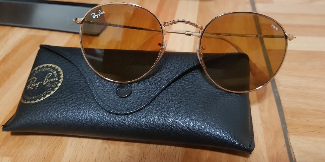 ray ban round sunglasses brown