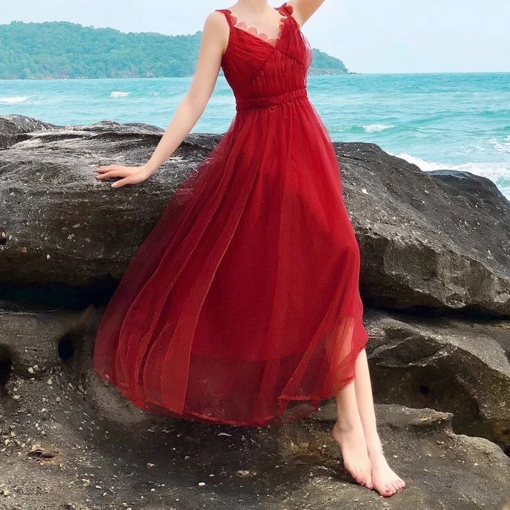 Red V Neck Long Flowy Dress With Open Back Backless Monochrome Colour Korean Ulzzang Mono Kpop Casual Dress Women S Fashion Clothes Dresses Skirts On Carousell Shop our feed ⤵️ like2buy.curalate.com/shopreddress. red v neck long flowy dress with open back backless monochrome colour korean ulzzang mono kpop casual dress