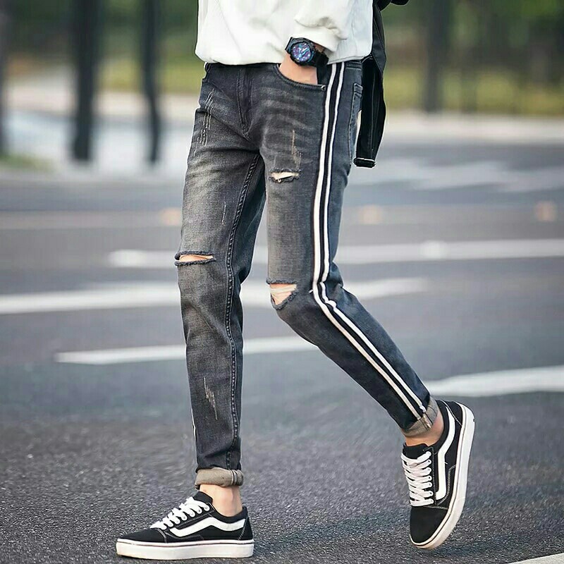 stripe jeans men
