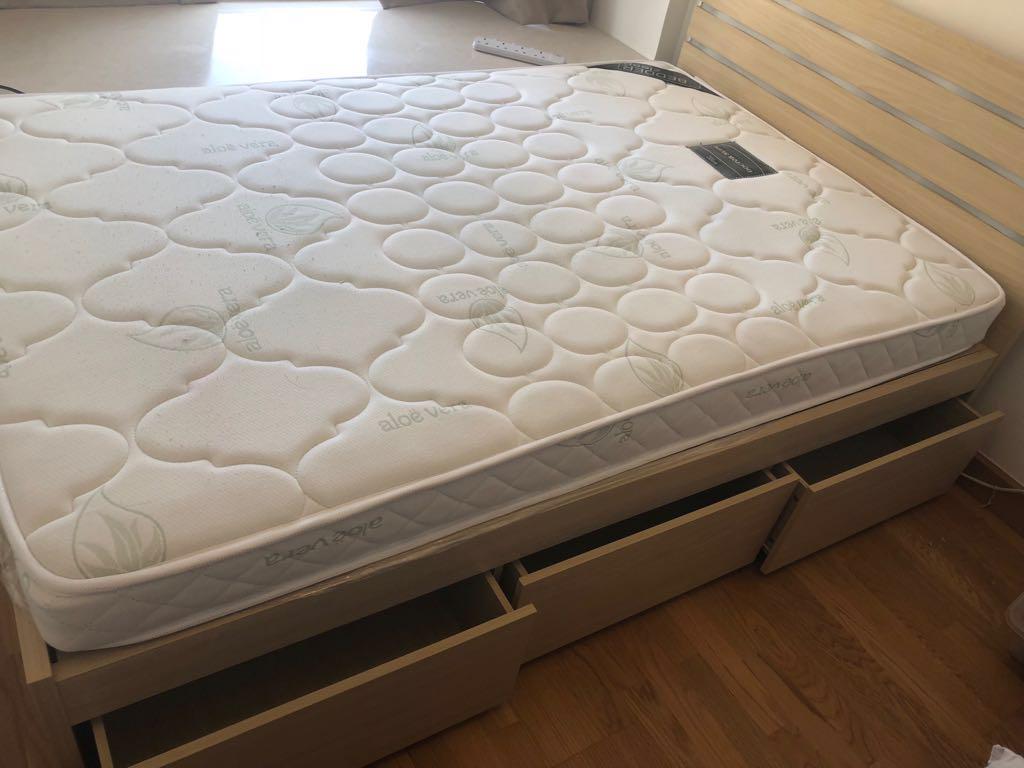 Super Single Bed With Headboard Mattress 4x6 Home Furniture