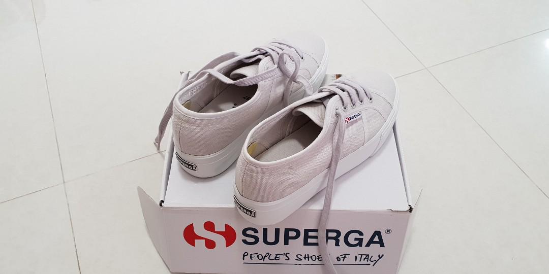 superga flatforms grey