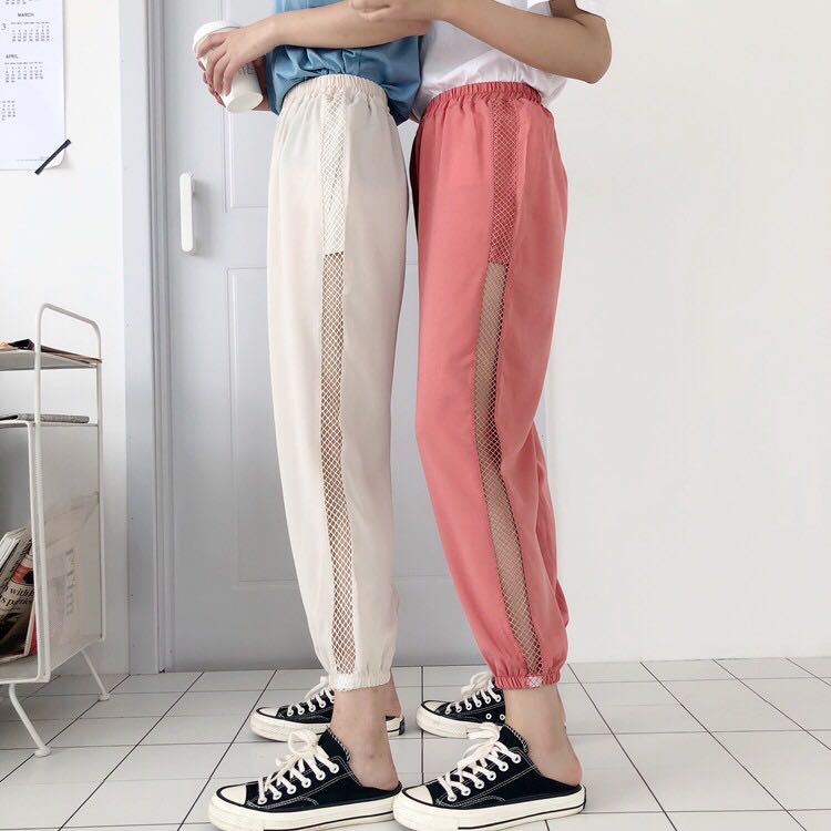 netted track pants