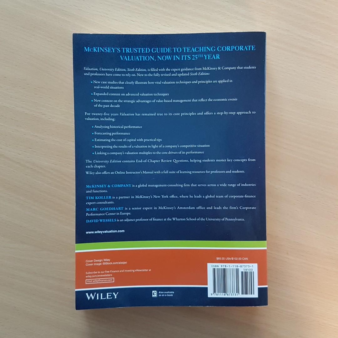 Valuation Measuring And Managing The Value Of Companies University Edition 6th Edition Books Stationery Textbooks Tertiary On Carousell