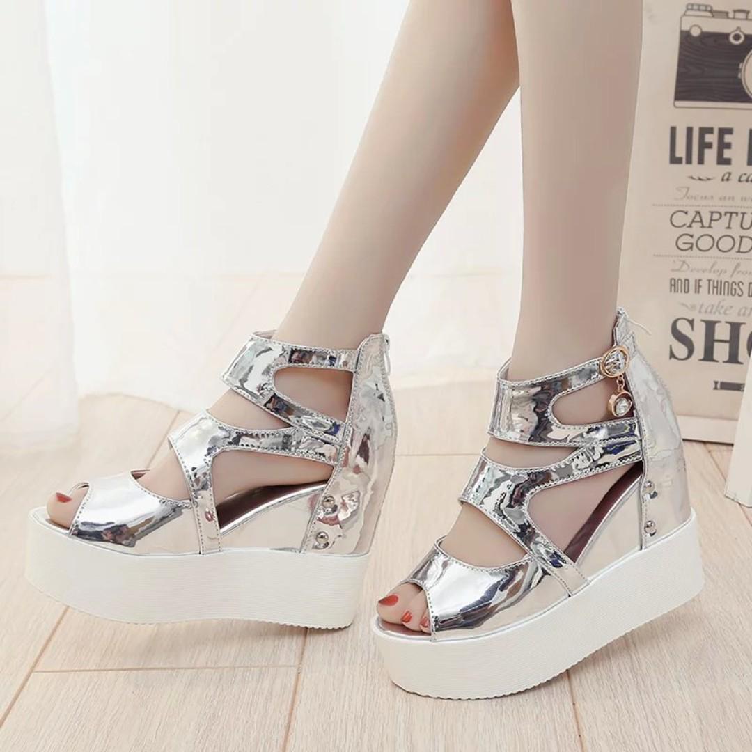 White bottom platform on sale sandals