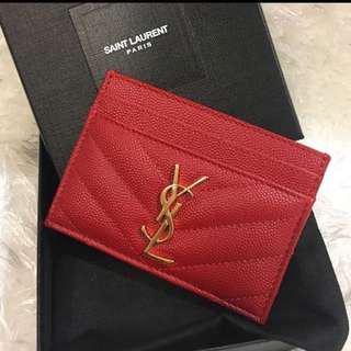 AUTHENTIC YSL RED CARD HOLDER