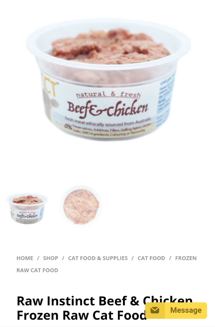 7 Cups Of Raw Instinct Frozen Beef And Chicken Cat Food Pet Supplies For Cats Cat Food On Carousell