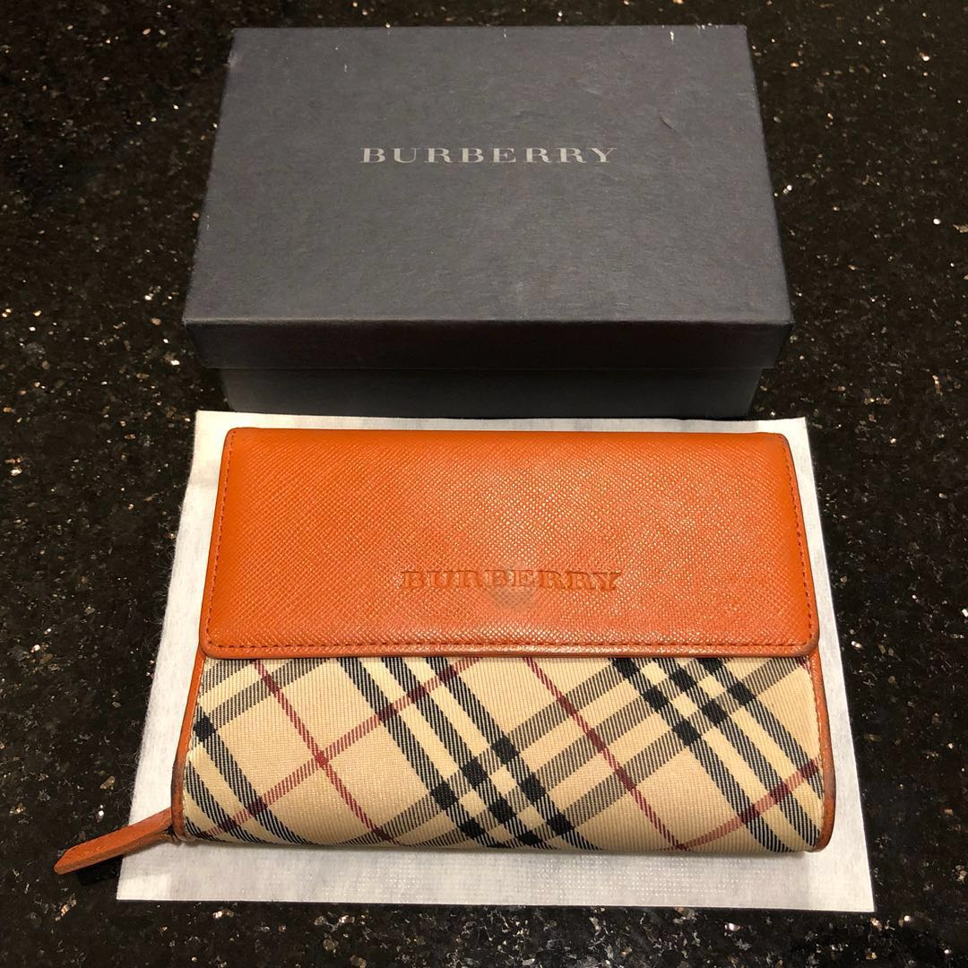 burberry orange wallet