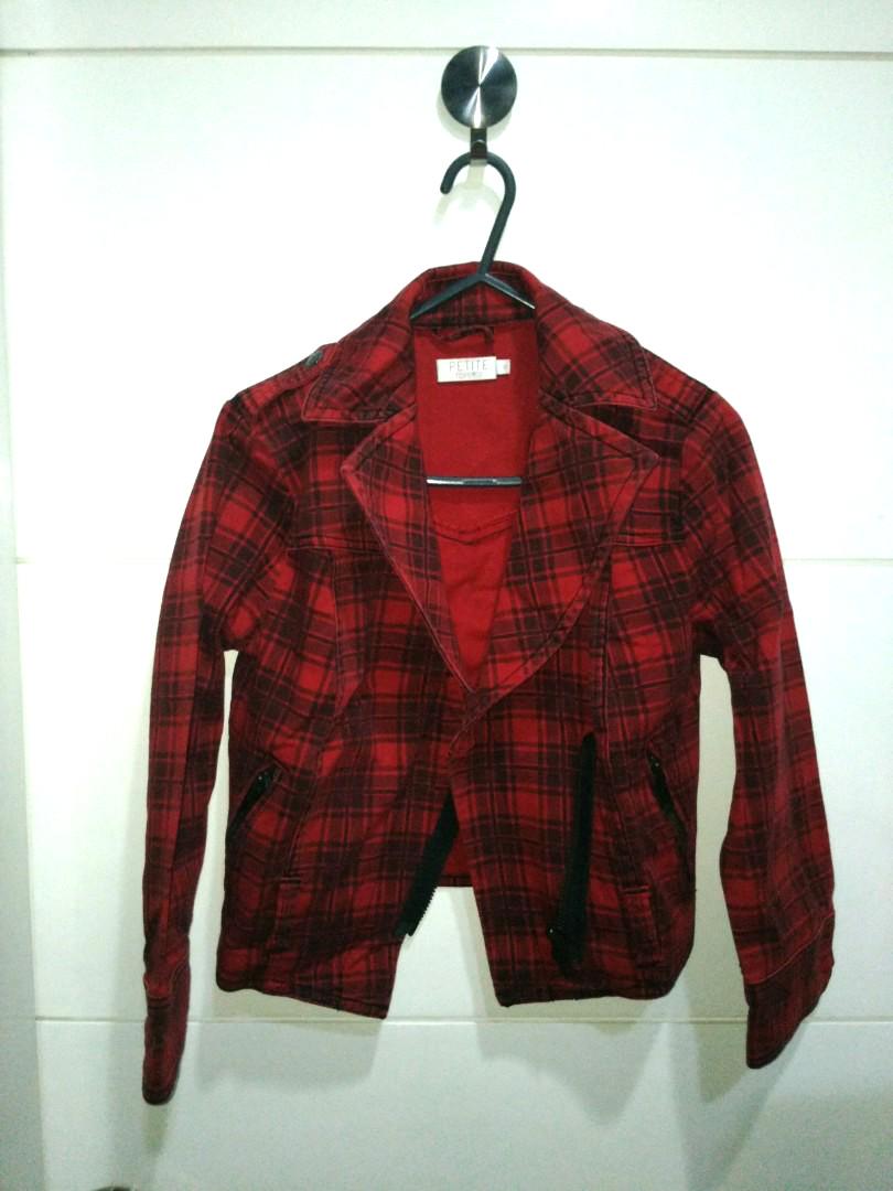 Topshop mixed hot sale tartan jacket