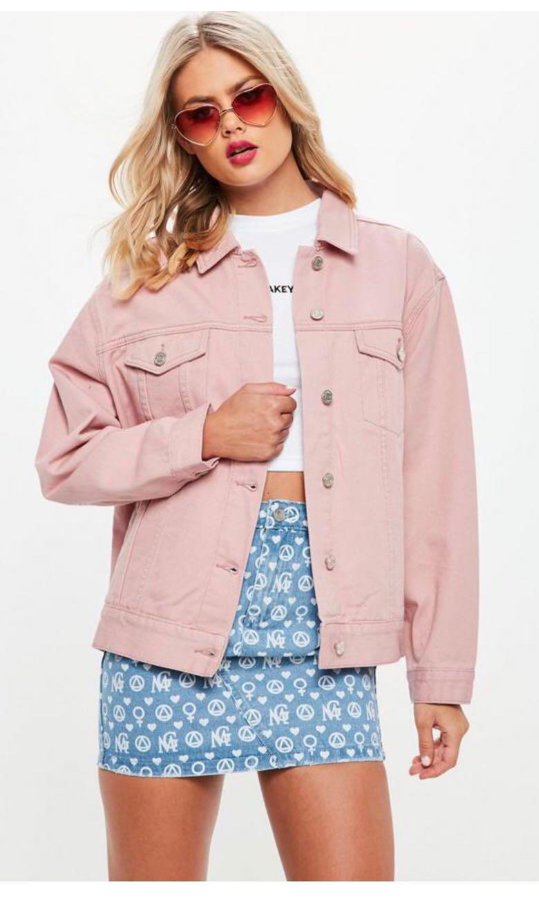 Pink denim jacket baby outlet