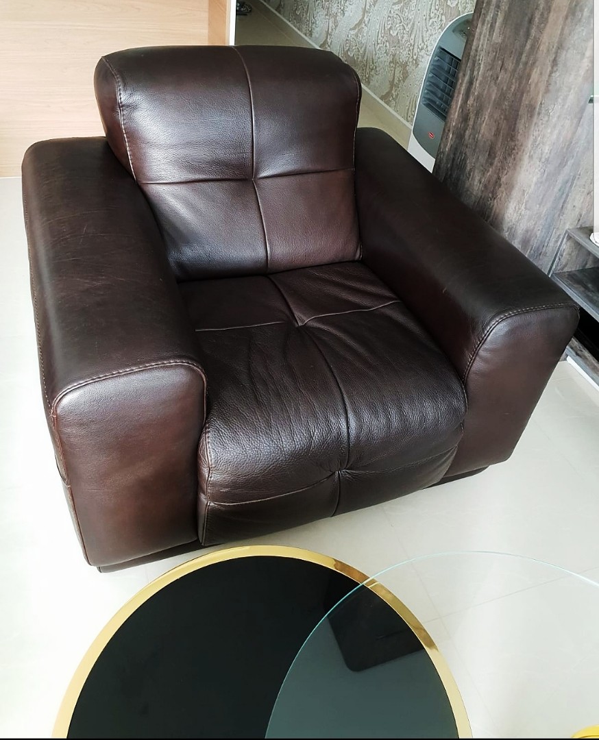 Brown 100 Italian Leather Sofa