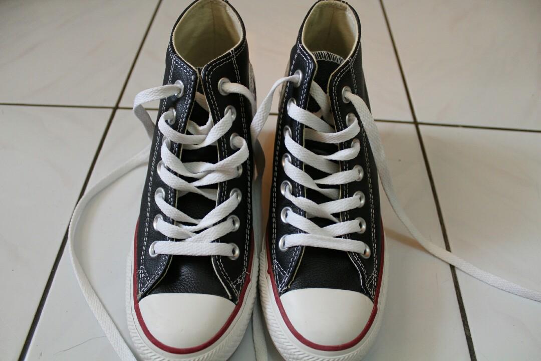 Converse all star hotsell lux wedge black trainers