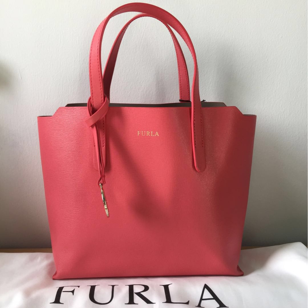 Furla Sally Saffiano Leather Tote Bag Small