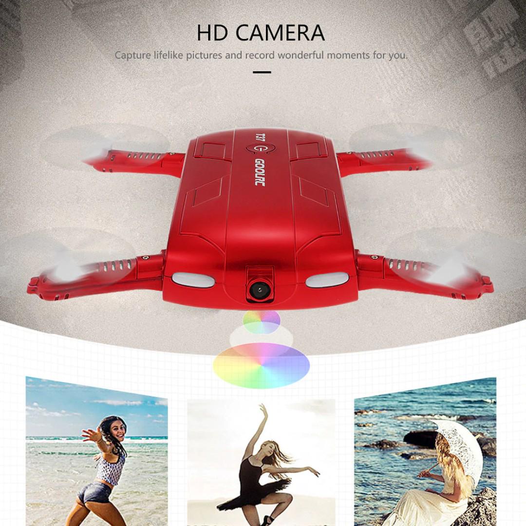 GoolRC RC T37 Quadcopter Selfie Mini Drone with Camera RC Helicopters Wifi FPV G sensor Altitude Hold Foldable