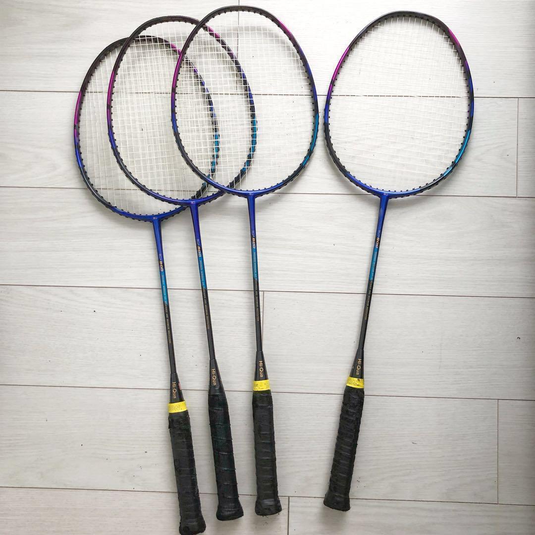Hi Qua HQ x 4 Titanium Graphite badminton rackets total