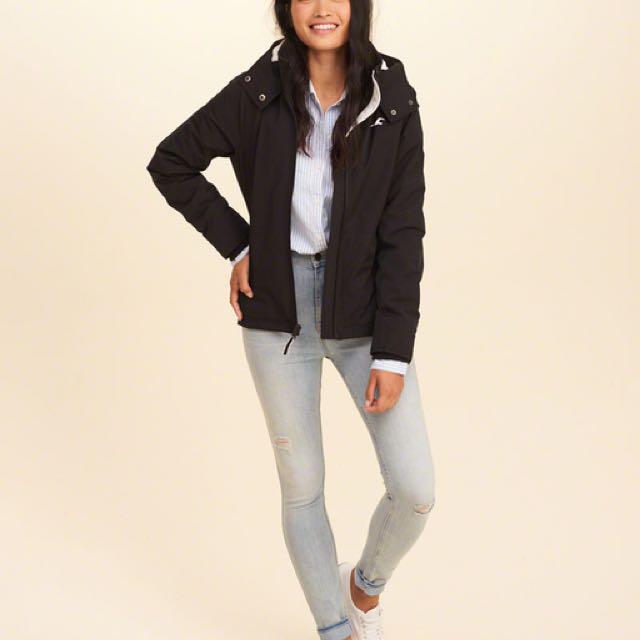 Hollister All Weather Jacket with Sherpa Lining - Black