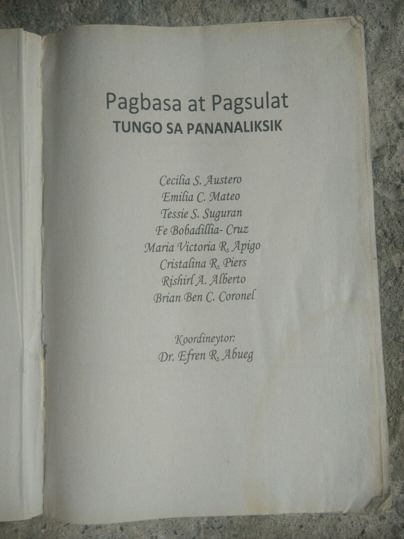 Pagbasa At Pagsulat Tungo Sa Pananaliksik Hobbies And Toys Books 7274
