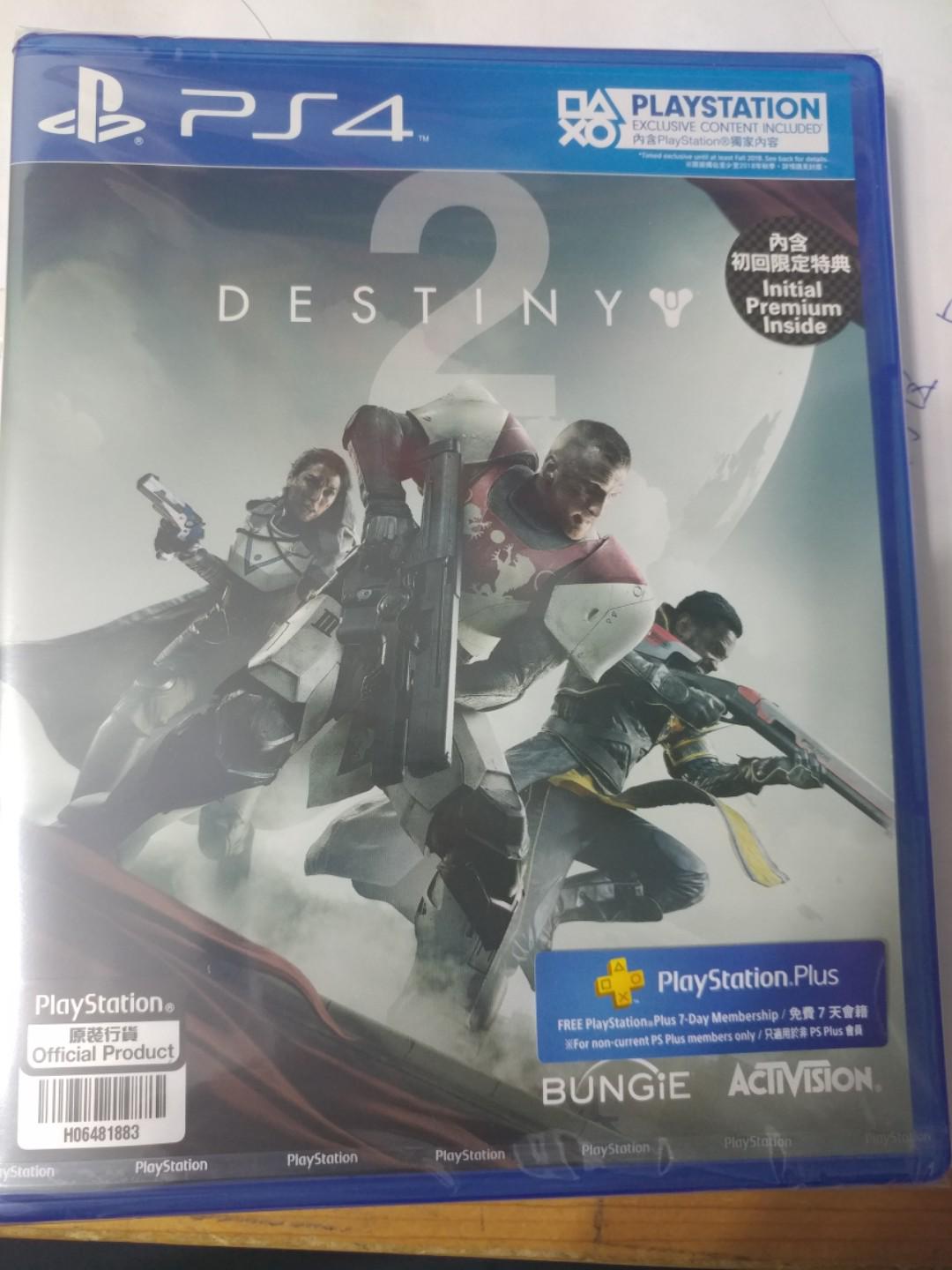Ps4 全新destiny 2 連特典 7日ps Plus 遊戲機 遊戲機遊戲 Carousell