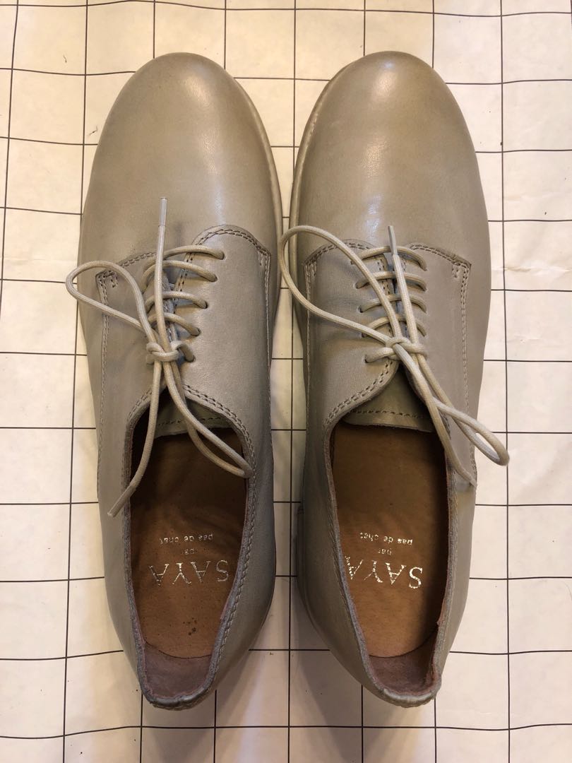 SAYA leather oxfords lace up shoes (made in Japan), 女裝, 鞋, Loafers