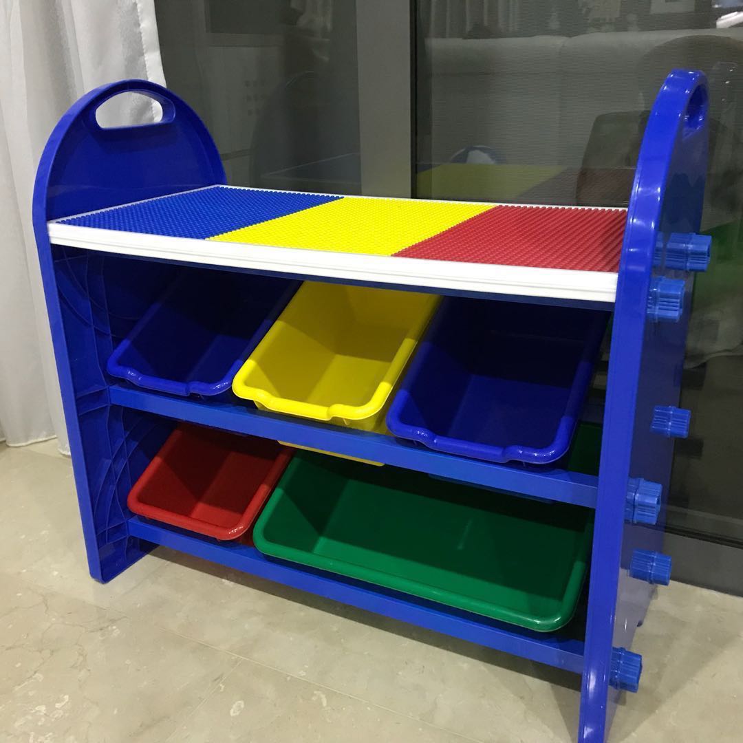 plastic lego table with storage