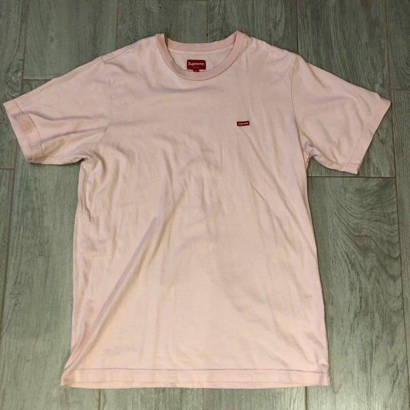 supreme pink box logo t shirt
