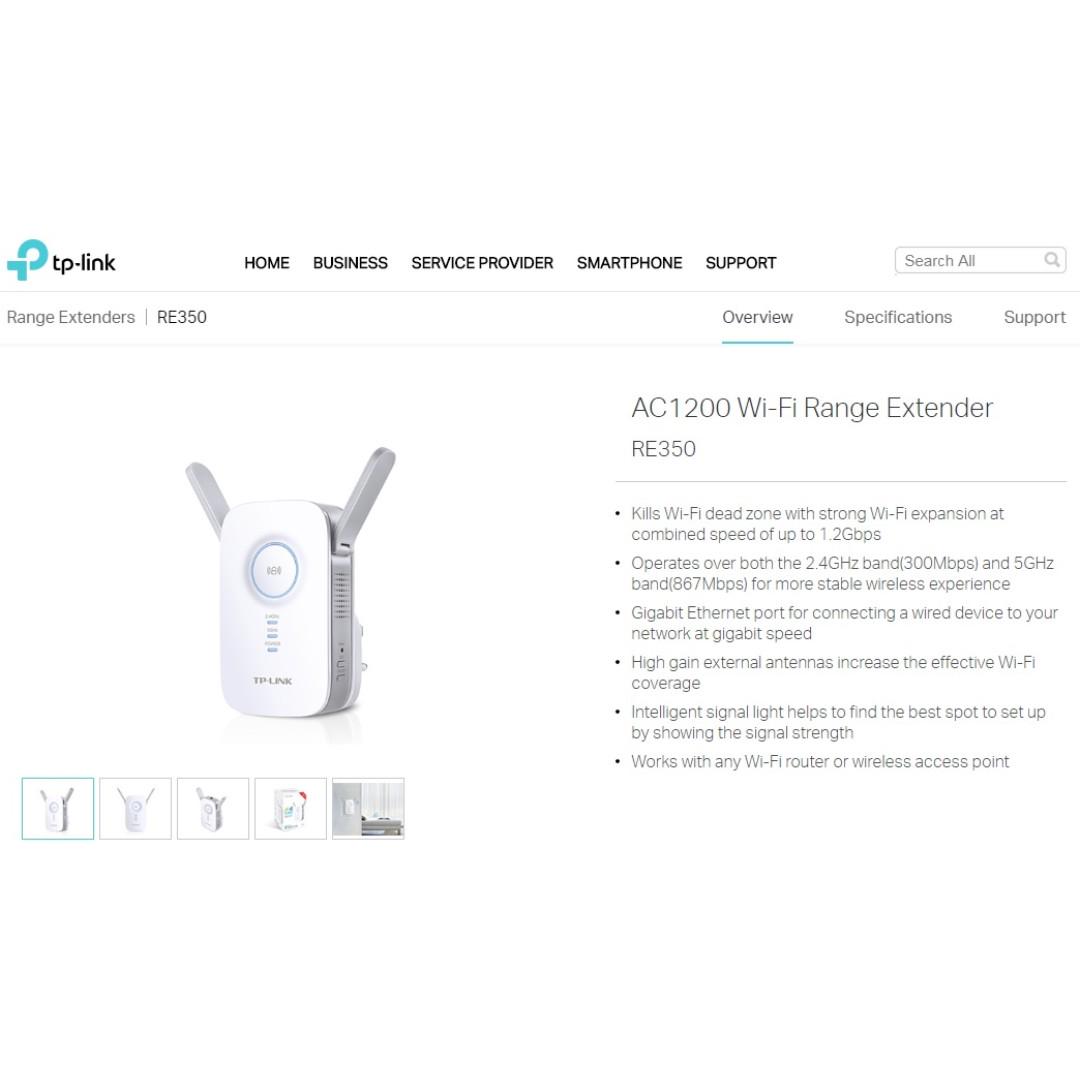 Tp Link Ac1200 Wi Fi Range Extender Re350 Electronics Computer Parts Accessories On Carousell