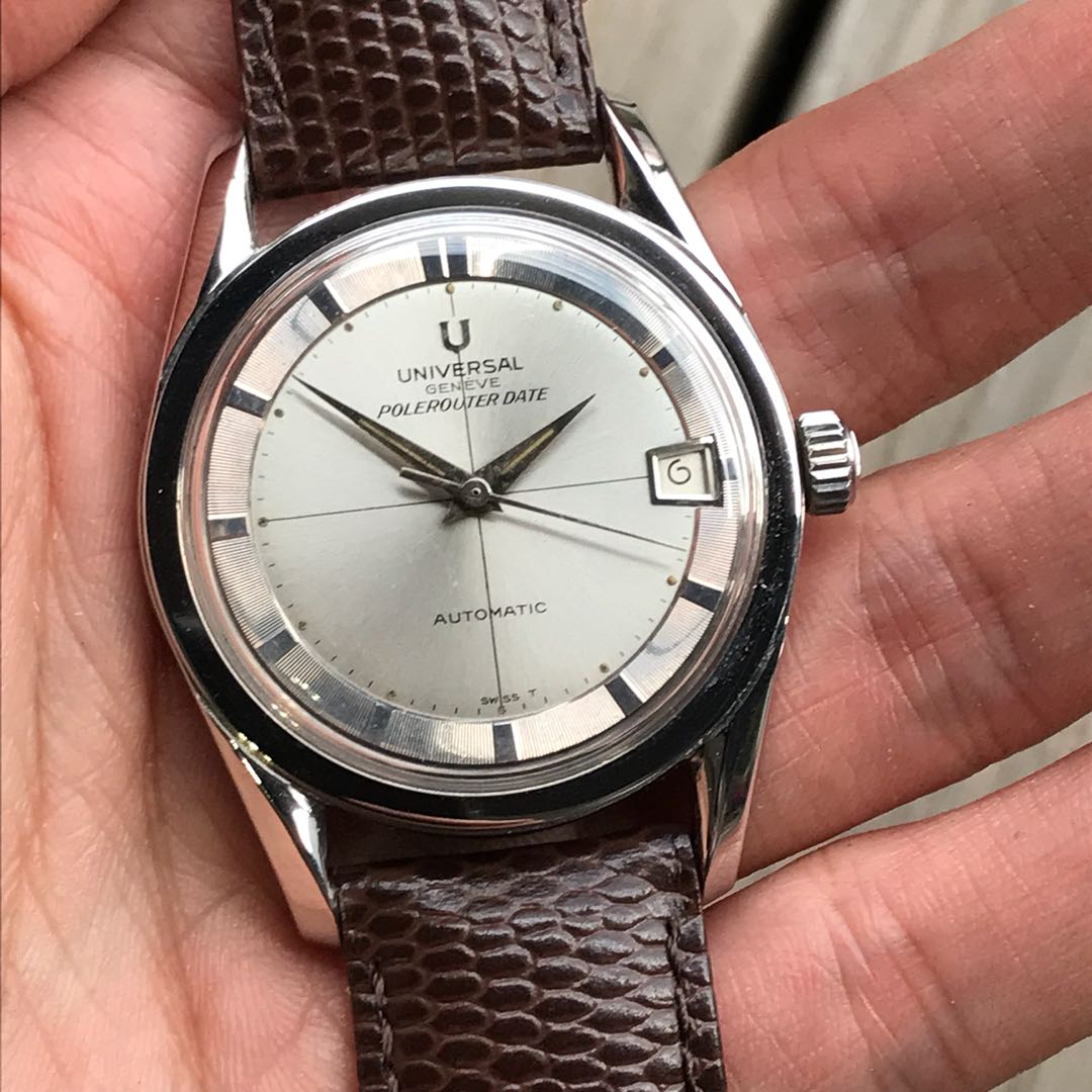 Universal Geneve Polerouter Date 218-2 Microrotor Automatic Watch ...