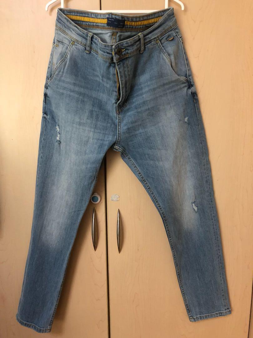 Zara Hand Made Destress Carrot Fit Jeans Men S Fashion Clothes