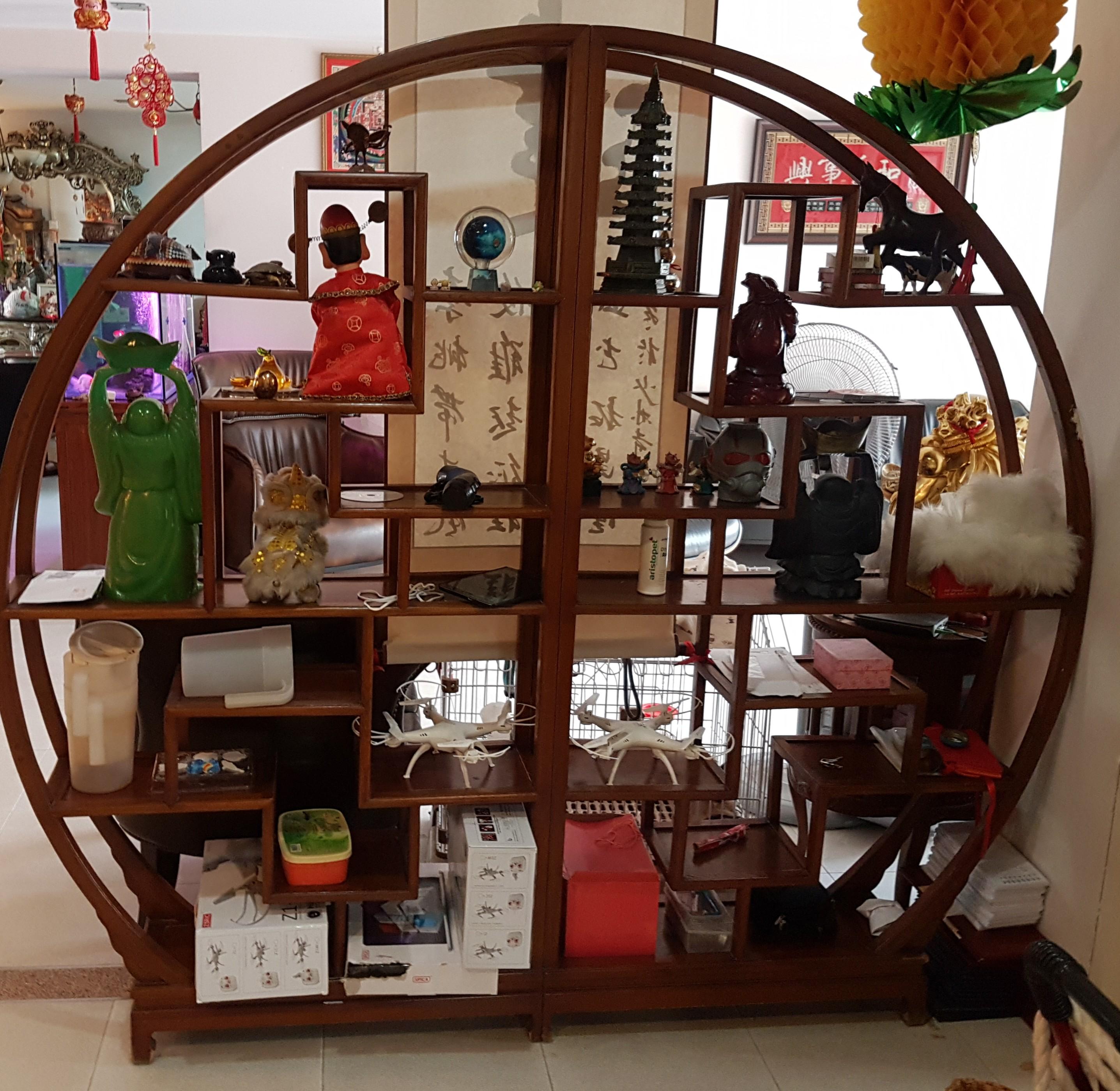 Antique Chinese Circular Display Shelf Furniture Shelves Drawers On Carousell