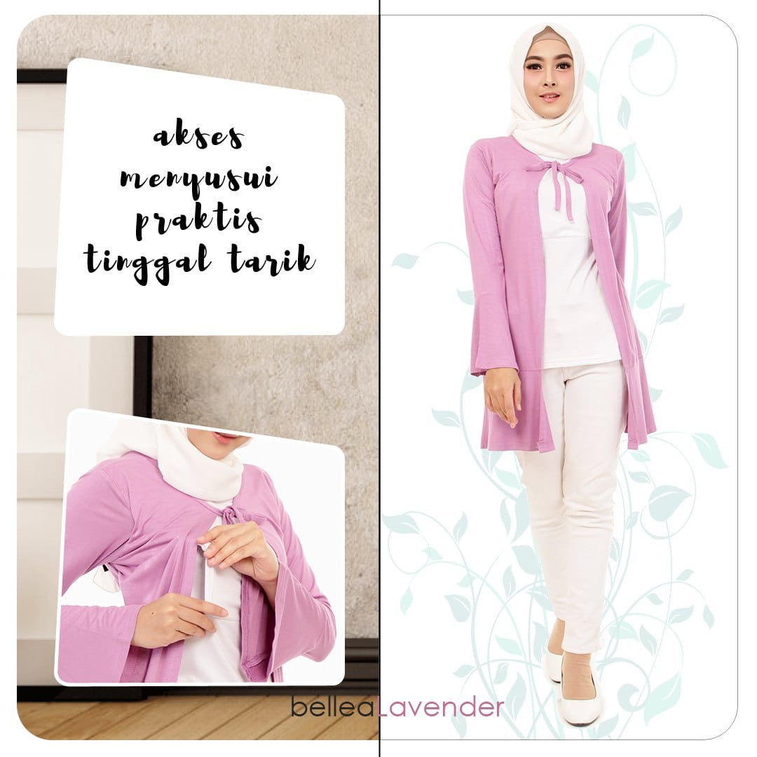 Bellea Lavender Baju Atasan Wanita Ibu Hamil Dan Menyusui Bahan