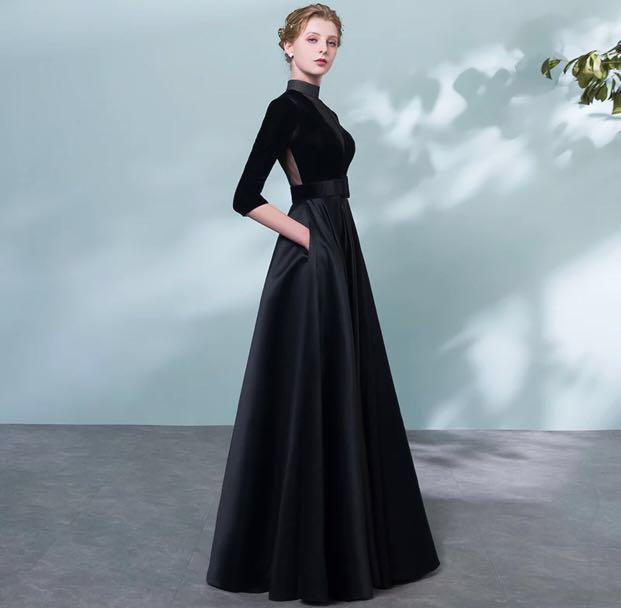 Black Evening Dress Dinner Dress Long Dress Women s Fashion