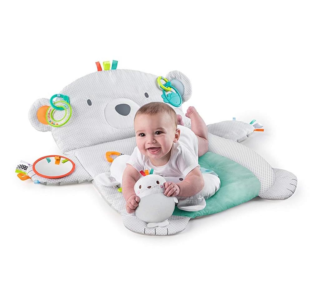 Bn Bright Starts Tummy Time Prop Play Polar Bear Activity Floor