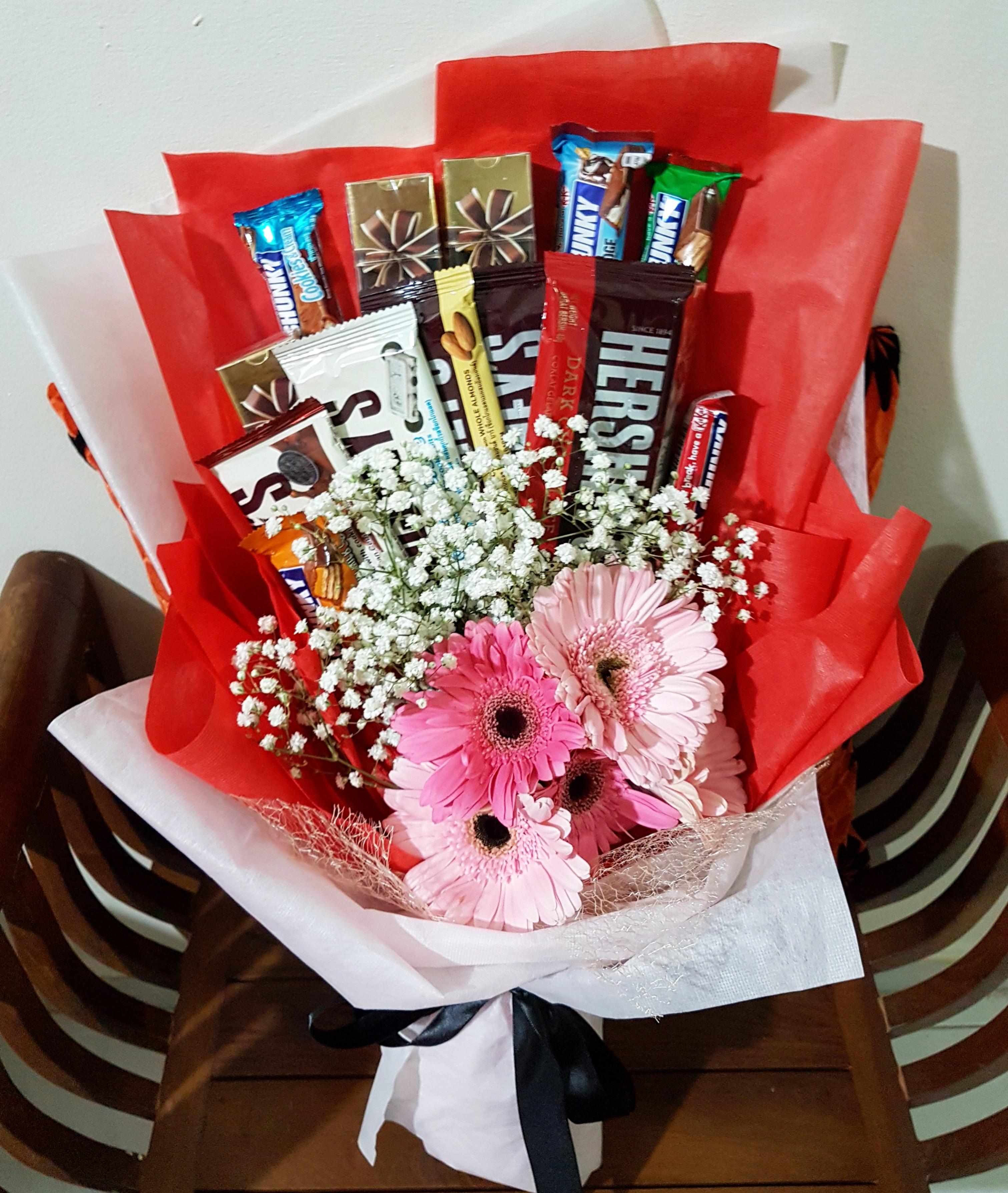 Chocolates Flower Hand Bouquet Design Craft Handmade Craft On Carousell